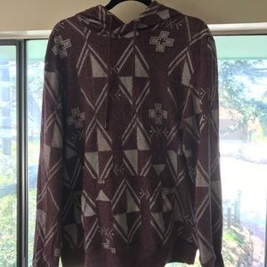 Reddish tribal pattern hoodie hoody on the byas